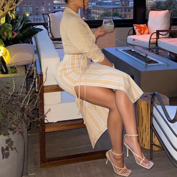 Draped midi skirt striped - Picture 13 of 13